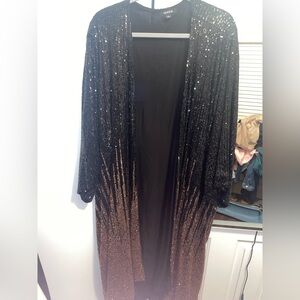 Torrid Black to Bronze sequined Kimono top - size 6